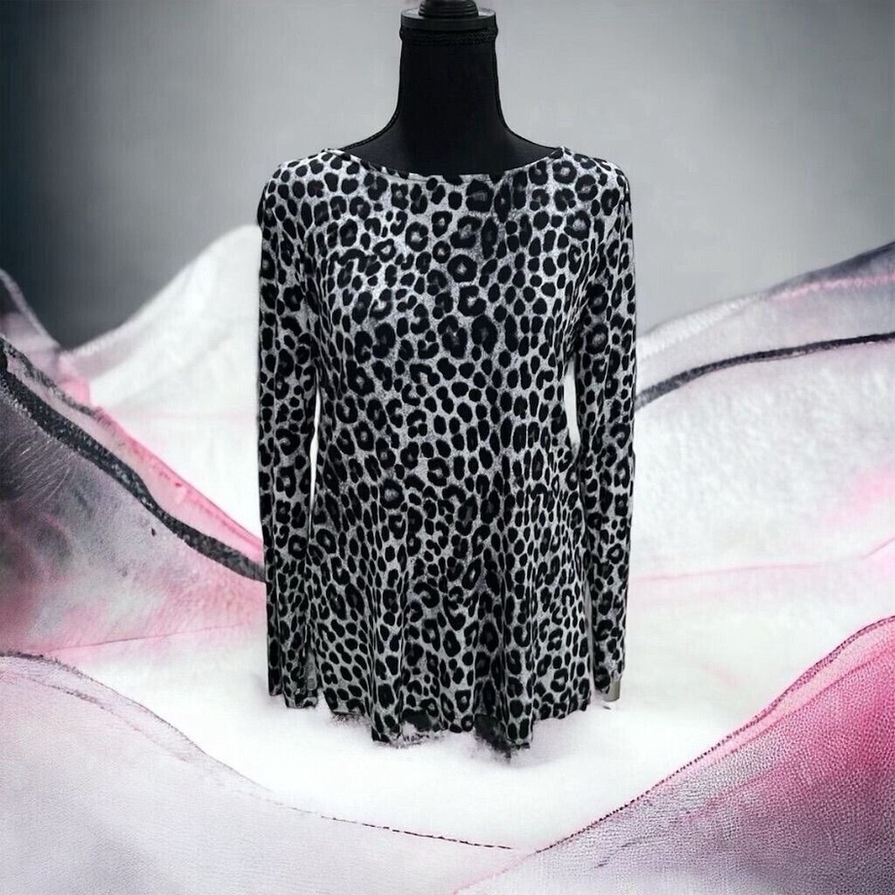 Mario Serrani Italyβ Women's Animal Print Blouse Black Stretchy Size S